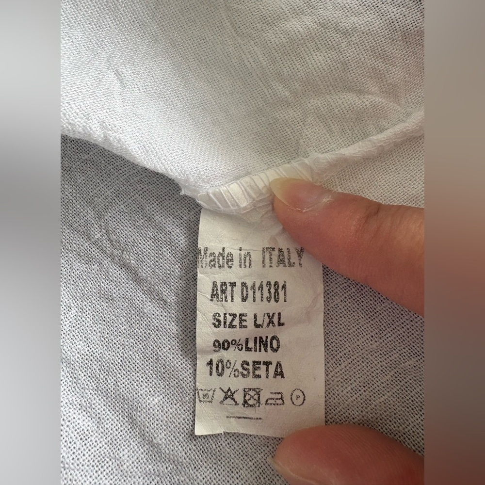 Paolo Tricot Linen/Silk Asymmetrical Top | Size L/XL - Picture 9 of 9